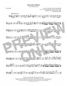 page one of On My Own (from Les Miserables) (Trombone Solo)