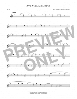 page one of Ave Verum (Jesu, Word Of God Incarnate) (Flute Solo)