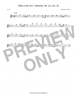 page one of Prelude, Op. 28, No. 20 (Flute Solo)