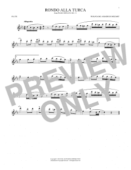 page one of Rondo Alla Turca (Flute Solo)