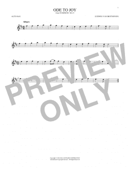 page one of Ode To Joy (Alto Sax Solo)