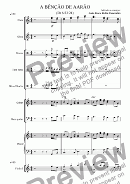 page one of Ben��o de Aar�o - The Lord Bless You and Keep You - Orchestra