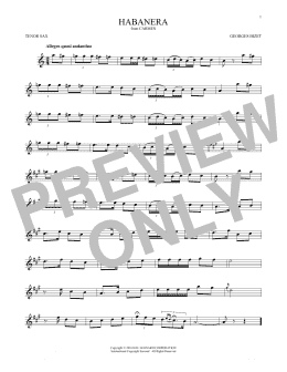 page one of Habanera (Tenor Sax Solo)