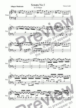 page one of Sonata No.5