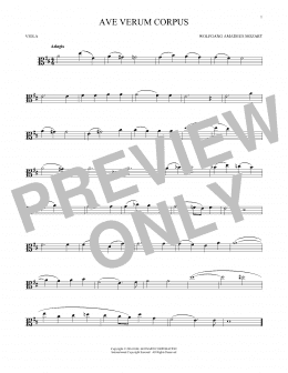 page one of Ave Verum (Jesu, Word Of God Incarnate) (Viola Solo)