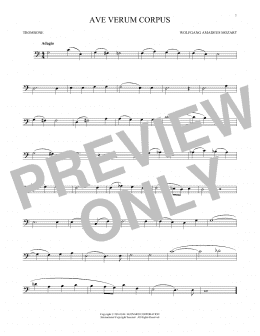 page one of Ave Verum (Jesu, Word Of God Incarnate) (Trombone Solo)