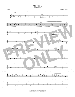 page one of Pie Jesu (French Horn Solo)