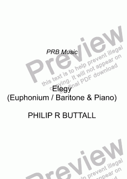 page one of Elegy (version for Euphonium / Baritone)