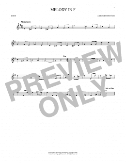 Melody In F (French Horn Solo) - Print Sheet Music Now