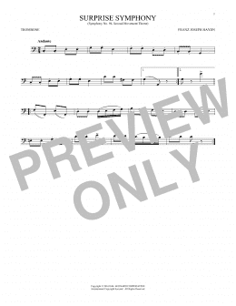 page one of The Surprise Symphony (Trombone Solo)