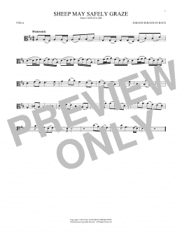 page one of Sheep May Safely Graze (Viola Solo)