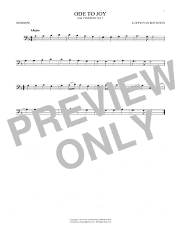 page one of Ode To Joy (Trombone Solo)