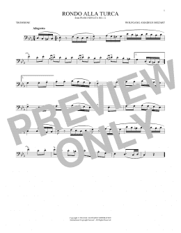 page one of Rondo Alla Turca (Trombone Solo)