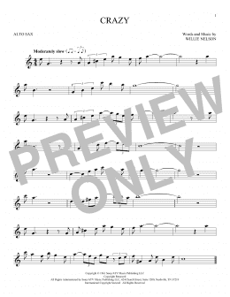 page one of Crazy (Alto Sax Solo)