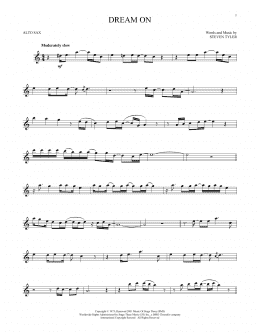 page one of Dream On (Alto Sax Solo)