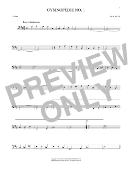 page one of Gymnopedie No. 1 (Cello Solo)