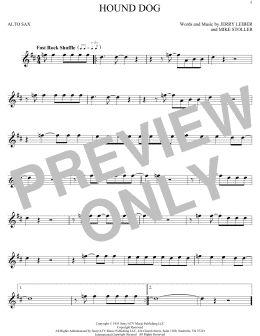 page one of Hound Dog (Alto Sax Solo)