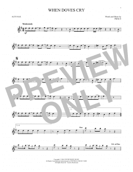 page one of When Doves Cry (Alto Sax Solo)