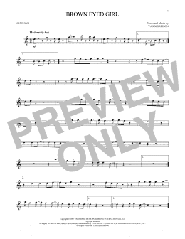 page one of Brown Eyed Girl (Alto Sax Solo)