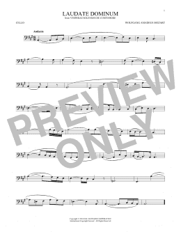 page one of Laudate Dominum (Cello Solo)