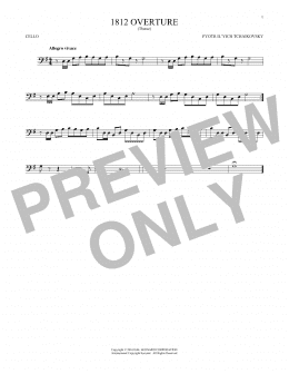 page one of 1812 Overture (Cello Solo)