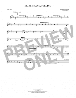 page one of More Than A Feeling (Clarinet Solo)