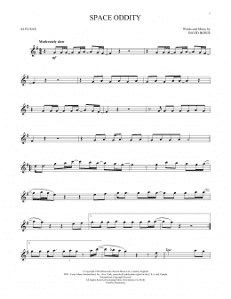 page one of Space Oddity (Alto Sax Solo)