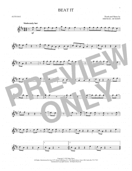 page one of Beat It (Alto Sax Solo)