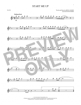 page one of Start Me Up (Flute Solo)