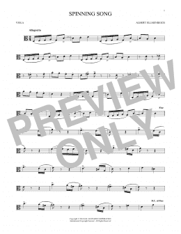 page one of Spinning Song (Viola Solo)