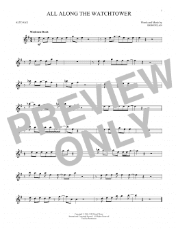 page one of All Along The Watchtower (Alto Sax Solo)