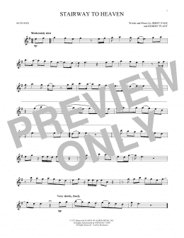 page one of Stairway To Heaven (Alto Sax Solo)