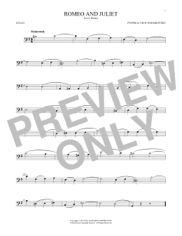 page one of Romeo And Juliet (Love Theme) (Cello Solo)