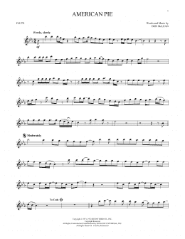 page one of American Pie (Flute Solo)