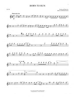 page one of Born To Run (Flute Solo)