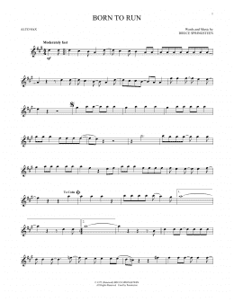 page one of Born To Run (Alto Sax Solo)