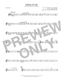 page one of Think Of Me (from The Phantom Of The Opera) (Tenor Sax Solo)