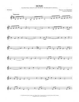 page one of Home (from Beauty and the Beast: The Broadway Musical) (Trumpet Solo)