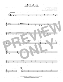 page one of Think Of Me (from The Phantom Of The Opera) (French Horn Solo)