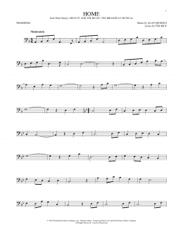 page one of Home (from Beauty and the Beast: The Broadway Musical) (Trombone Solo)