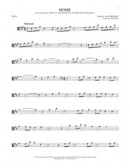 page one of Home (from Beauty and the Beast: The Broadway Musical) (Viola Solo)