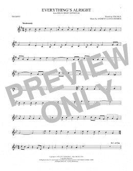 page one of Everything's Alright (from Jesus Christ Superstar) (Trumpet Solo)