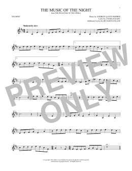 page one of The Music Of The Night (from The Phantom Of The Opera) (Trumpet Solo)