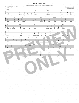 page one of White Christmas (Lead Sheet / Fake Book)