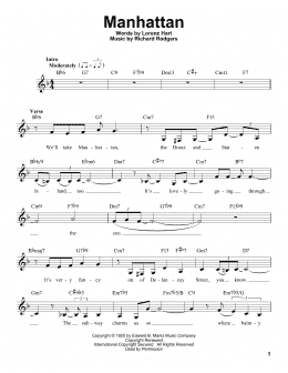 page one of Manhattan (Pro Vocal)