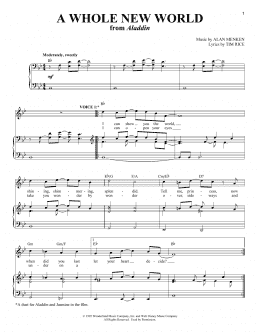 page one of A Whole New World (from Aladdin) (Vocal Duet)