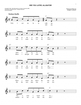 page one of See You Later, Alligator (Easy Lead Sheet / Fake Book)