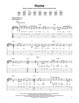 page one of Home (Easy Guitar Tab)