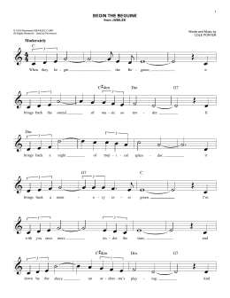 page one of Begin The Beguine (Easy Lead Sheet / Fake Book)