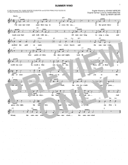 page one of Summer Wind (Lead Sheet / Fake Book)